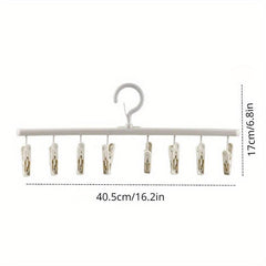 8 Clips Plastic Clothes Drying Hanger Windproof Clothing Rack