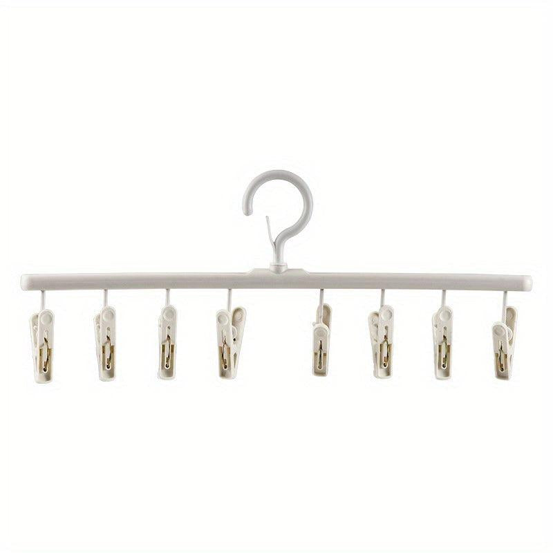 8 Clips Plastic Clothes Drying Hanger Windproof Clothing Rack