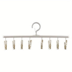 8 Clips Plastic Clothes Drying Hanger Windproof Clothing Rack