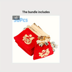 50pcs Year Lucky Word Bag Chinese Wedding Gift Bags