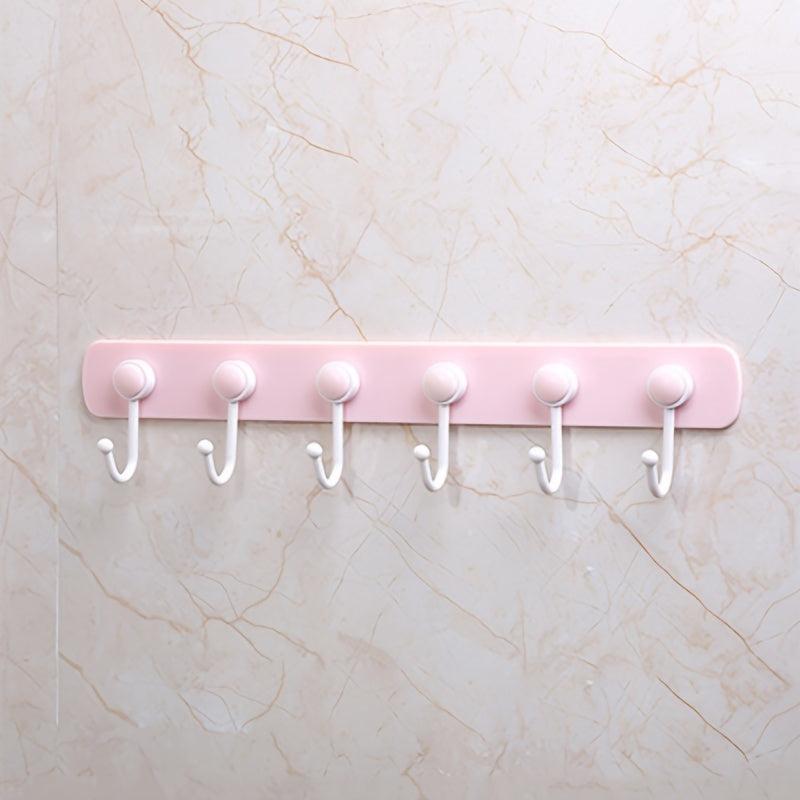 360 Rotating Hanging Storage Rack with 6 Hooks Towel Rag Hook Hanger