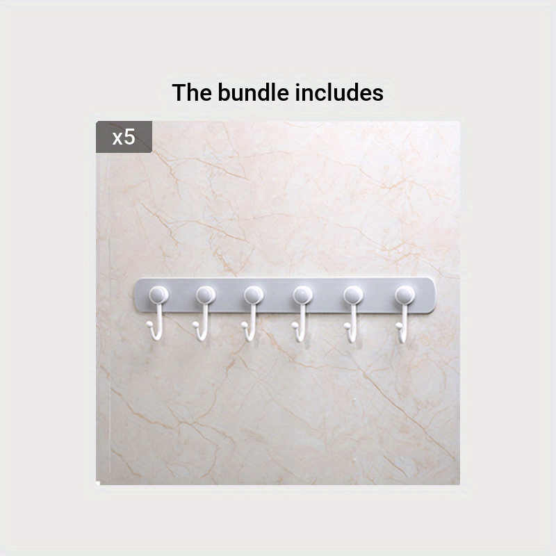 360 Rotating Hanging Storage Rack with 6 Hooks Towel Rag Hook Hanger