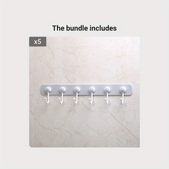 360 Rotating Hanging Storage Rack with 6 Hooks Towel Rag Hook Hanger