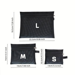 10pcs Nylon Mesh Zipper Cosmetic Storage Bags for Travel and Daily Use