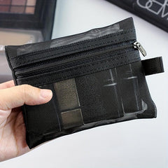10pcs Nylon Mesh Zipper Cosmetic Storage Bags for Travel and Daily Use