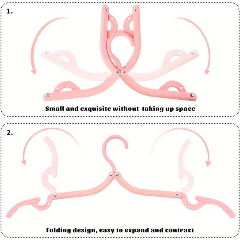 5 Piece Folding Travel Clothes Hanger Compact Portable Plastic Clothes Hanger