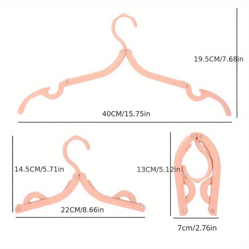 5 Piece Folding Travel Clothes Hanger Compact Portable Plastic Clothes Hanger