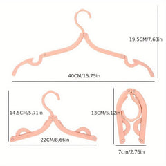 5 Piece Folding Travel Clothes Hanger Compact Portable Plastic Clothes Hanger