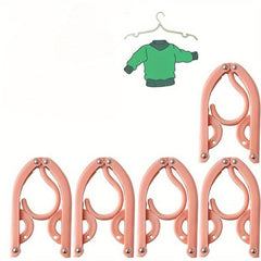 5 Piece Folding Travel Clothes Hanger Compact Portable Plastic Clothes Hanger