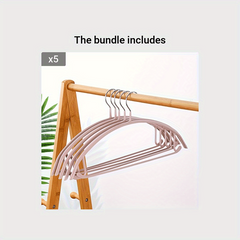 5pcs Half Round Wardrobe Hangers Anti-slip Wide Shoulder Storage Drying Hangers