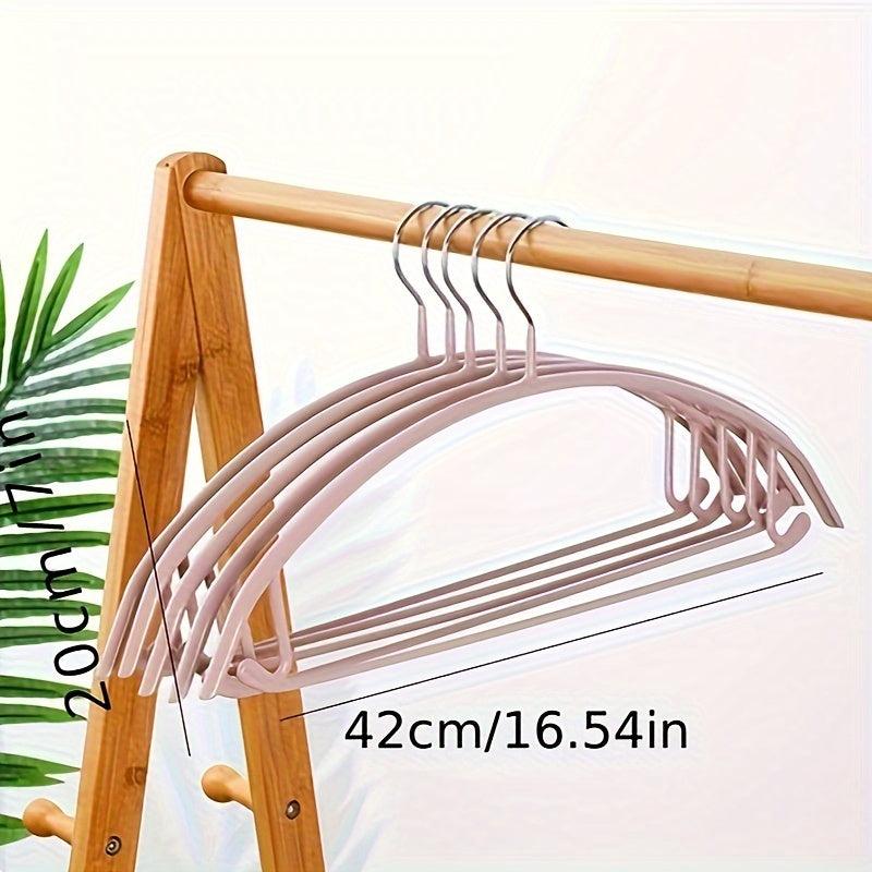 5pcs Half Round Wardrobe Hangers Anti-slip Wide Shoulder Storage Drying Hangers