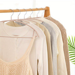 5pcs Half Round Wardrobe Hangers Anti-slip Wide Shoulder Storage Drying Hangers