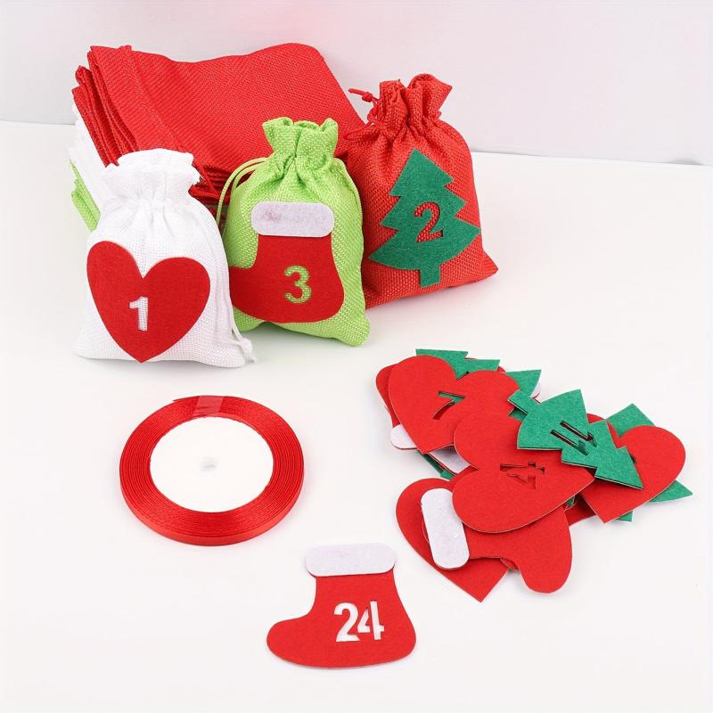 Christmas Countdown Linen Bag Set for Retail Stores