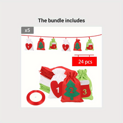 Christmas Countdown Linen Bag Set for Retail Stores