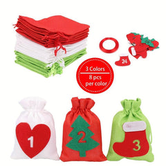 Christmas Countdown Linen Bag Set for Retail Stores
