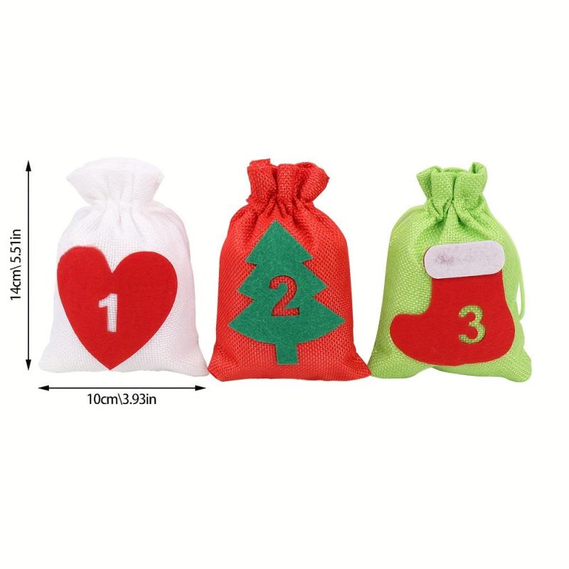 Christmas Countdown Linen Bag Set for Retail Stores