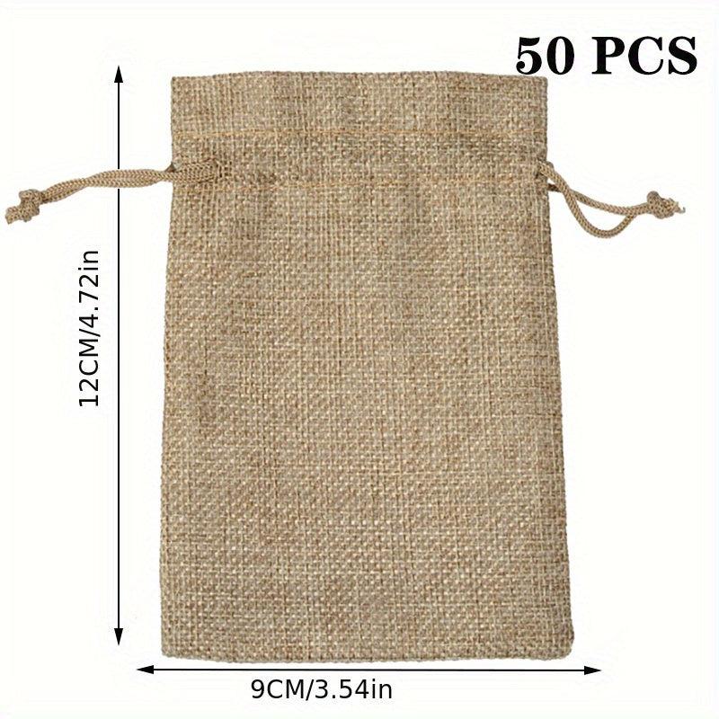 25pcs Burlap Jewelry Bags Drawstring Gift Storage DIY Crafts Store