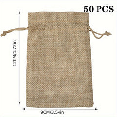 25pcs Burlap Jewelry Bags Drawstring Gift Storage DIY Crafts Store