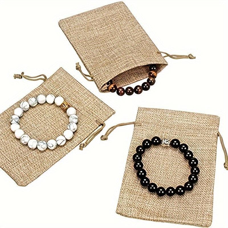 25pcs Burlap Jewelry Bags Drawstring Gift Storage DIY Crafts Store