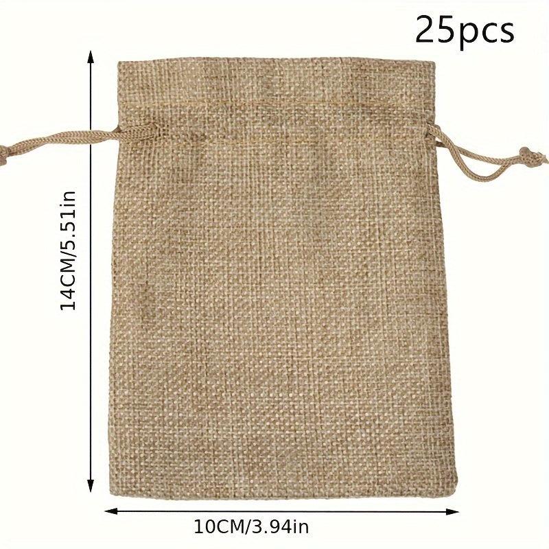 25pcs Burlap Jewelry Bags Drawstring Gift Storage DIY Crafts Store