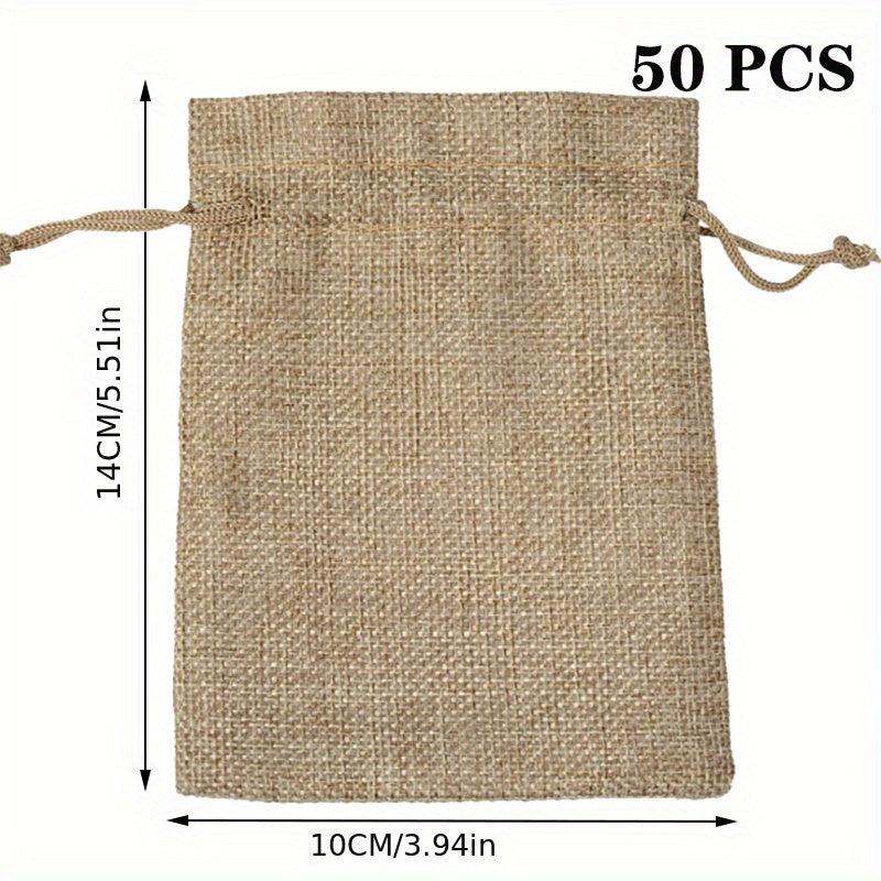 25pcs Burlap Jewelry Bags Drawstring Gift Storage DIY Crafts Store
