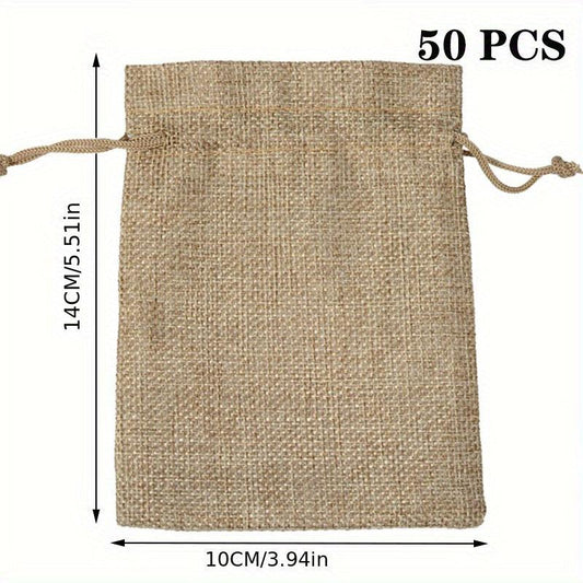 25pcs Burlap Jewelry Bags Drawstring Gift Storage DIY Crafts Store