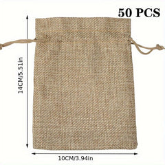 25pcs Burlap Jewelry Bags Drawstring Gift Storage DIY Crafts Store