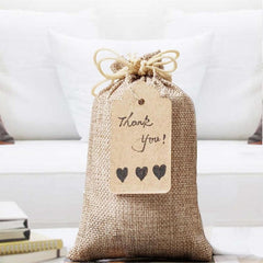 Burlap Gift Bags Drawstring & Gift Tags DIY Wedding Party Christmas