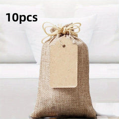 Burlap Gift Bags Drawstring & Gift Tags DIY Wedding Party Christmas