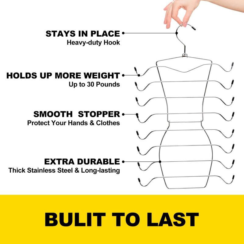 3 Pack 8 Tier Tank Top Hanger Closet Organizer