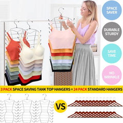 3 Pack 8 Tier Tank Top Hanger Closet Organizer