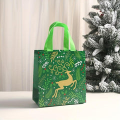 5pcs Christmas Gift Tote Bag Printed Shopping Packaging Bag Party Candy Gift Bag