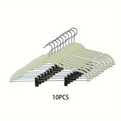 10pcs Velvet Hangers With Clips Non-slip Pants Hangers