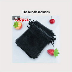 100pcs Organza Drawstring Storage Bags 6.99x8.99cm