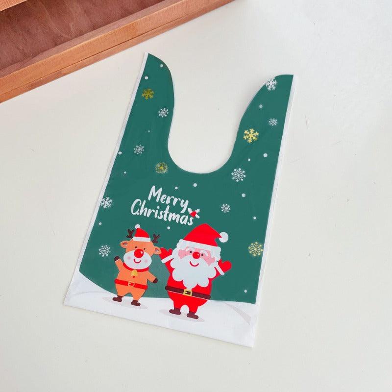 20pcs Halloween Christmas Cartoon Rabbit Ears Bag Cookies Candy Gift Bag