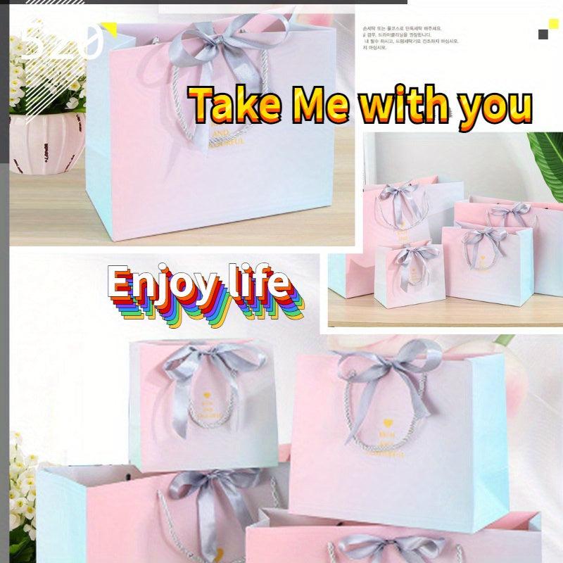 3pcs Pink Gradient Gift Bags for Wedding Party