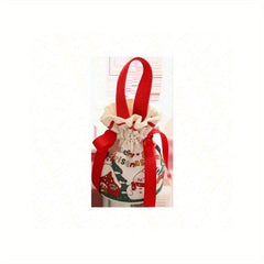 1pc Christmas Bag Treat Bags For Guests Canvas Reusable Party Favor Bag