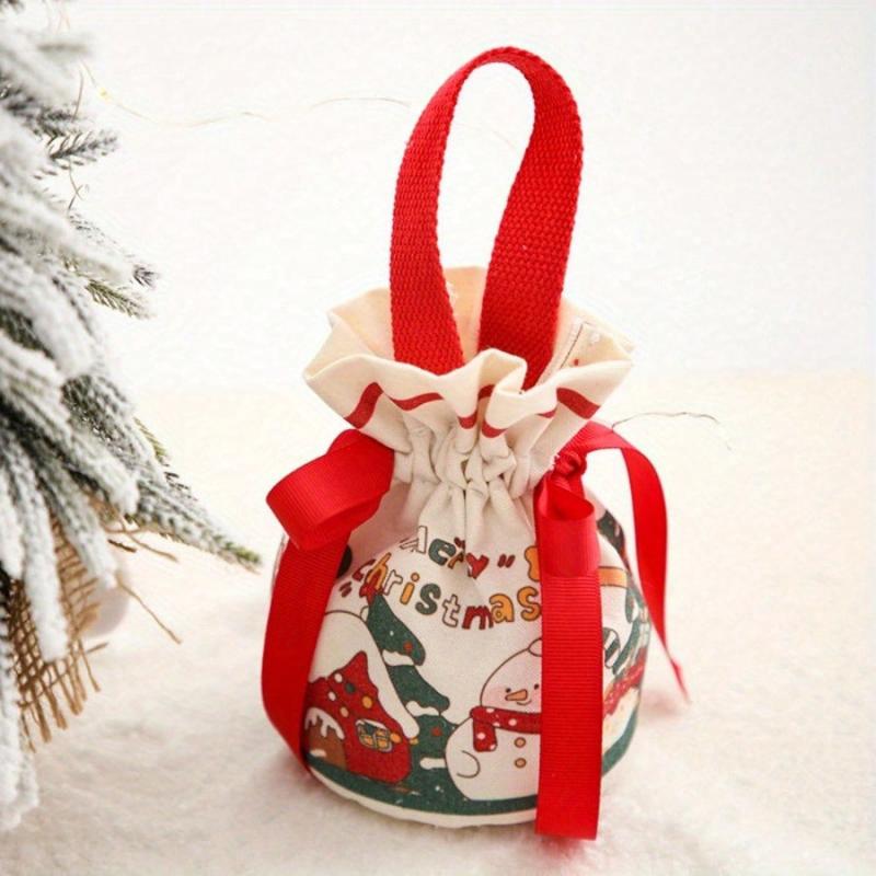 1pc Christmas Bag Treat Bags For Guests Canvas Reusable Party Favor Bag