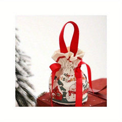 1pc Christmas Bag Treat Bags For Guests Canvas Reusable Party Favor Bag