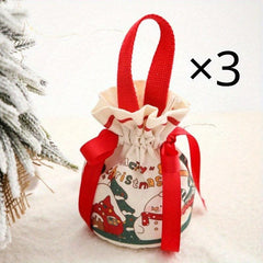 1pc Christmas Bag Treat Bags For Guests Canvas Reusable Party Favor Bag