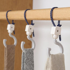 2pcs Movable Hooks Universal No Hole Wardrobe Hooks