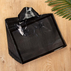 10pcs Transparent PE Grid Tote Gift Bag Tote Shopping Bag Tote Storage Bag