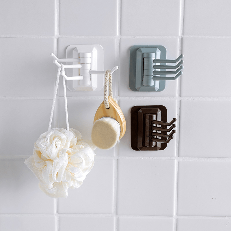 3pcs Seamless Adhesive Bathroom Wall Towel Hook