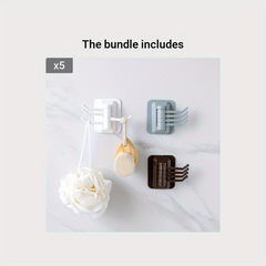 3pcs Seamless Adhesive Bathroom Wall Towel Hook