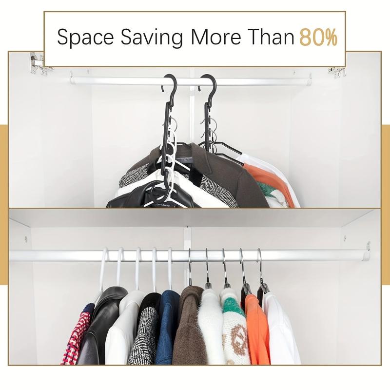 Space Saving Hangers Heavy Duty Plastic Closet Hangers Organizer
