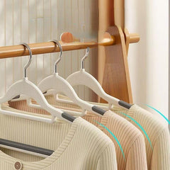2pcs Non-slip Clothes Hanger with Double Position No Trace Clothes Rack