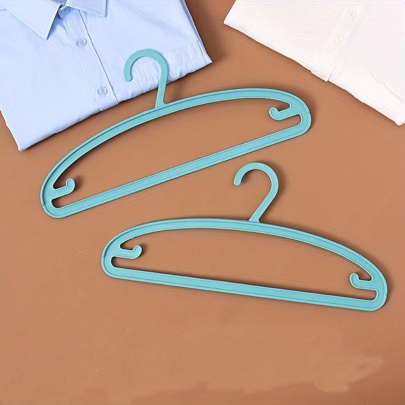5pcs Multifunctional Clothes Hangers Wide Shoulder Wet And Dry Thick Plastic