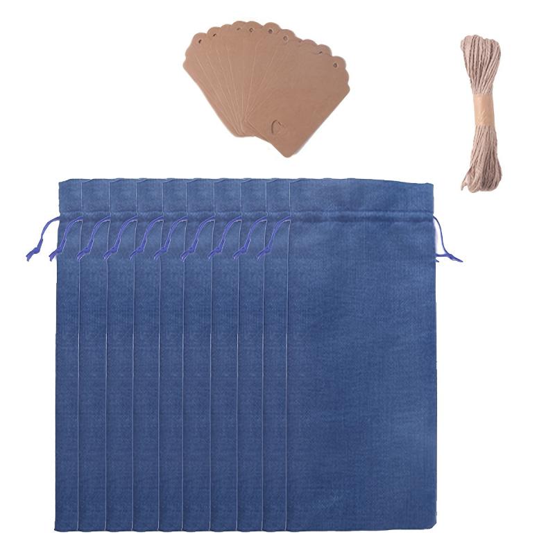 10pcs Burlap Wine Bags Drawstring Reusable Wine Bottle Bags