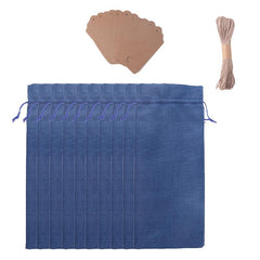 10pcs Burlap Wine Bags Drawstring Reusable Wine Bottle Bags