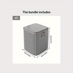 Foldable Storage Closet Organizers with Handles and Lids
